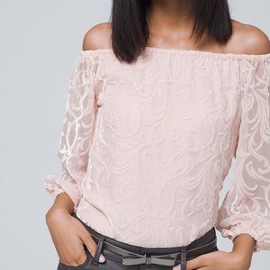 NWT White House Black Market Velvet Blouse XS